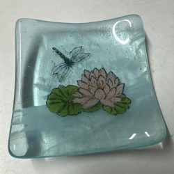 Dragonfly and Lotus Catchall Dish